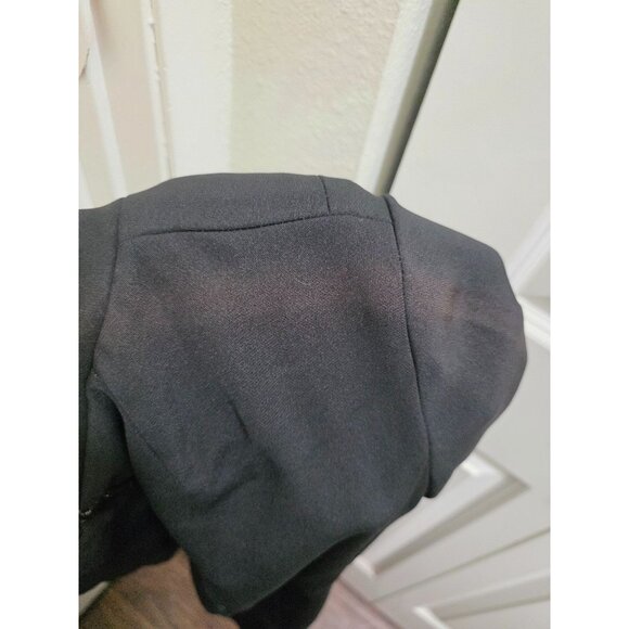 VTG Black Mini Hippie Dress Y2K 80s Boho Rhinestone & Pearl Embellishment 3/4 Sl - Picture 8 of 8